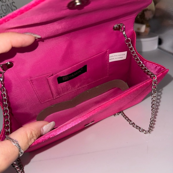 Pink Rhinestone Clutch Bag - Picture 3 of 3